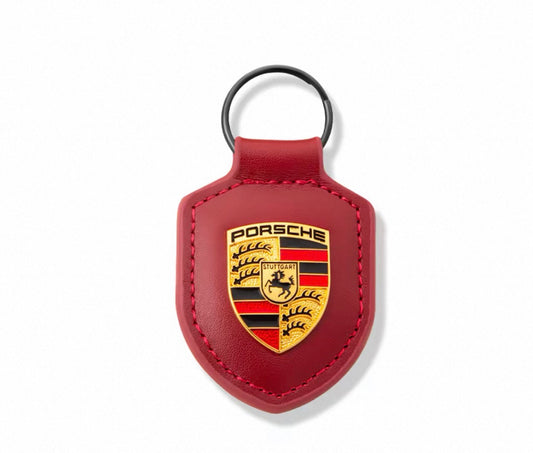 Burgundy leather keychains