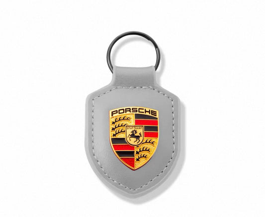 Grey leather keychains